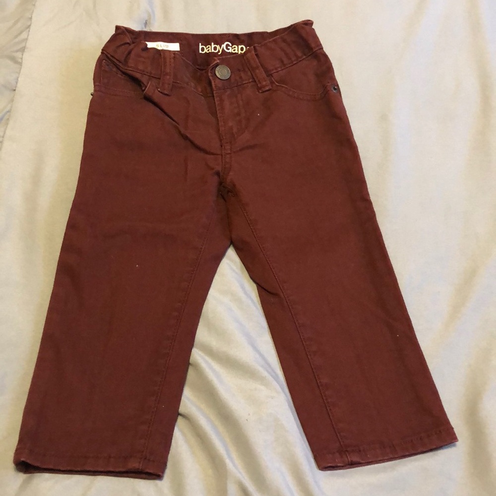Burgundy Toddler Boy Jeans. Slim. Size 18-24mths